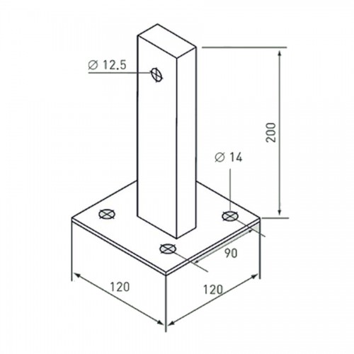 Zarges Fußplatte Stahl verzinkt 120x120mm