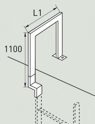 Zarges Übersteigbügel Edelstahl 250 mm Tiefe
