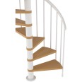 Dolle Spindeltreppe Montreal Buche/weiß 252-282cm Geschosshöhe Ø140cm-small