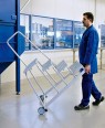 MUNK Arbeitspodest fahrbar mit Stahl-Gitterrost mit Handlauf 5 Stufen-small