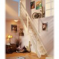 Dolle Raumspartreppe Bern 250-289cm Geschosshöhe Fichte/Buche inklusive Geländer-small
