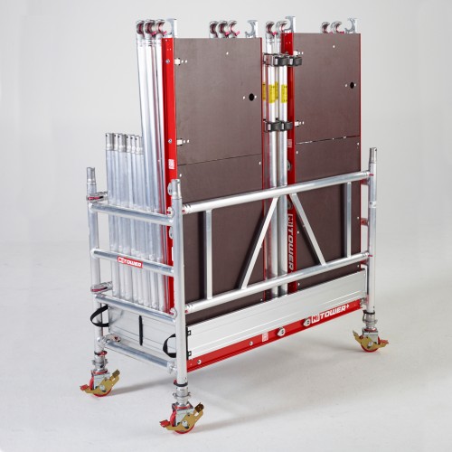 Altrex MiTower PLUS Fahrgerüst Safe-Quick®2 Geländer 1-Person-Aufbau Aluminium mit breiter mit Holz-Plattform 0,75x1,72m 5,20m AH