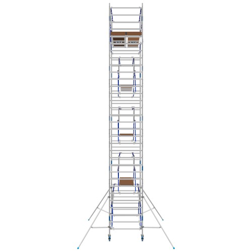 ASC Rollgerüst AGS Pro 305x75cm mit Holz-Plattformen und doppelseitigem Geländer 10,3m Arbeitshöhe