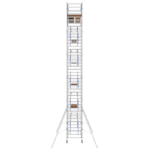 ASC Rollgerüst AGS Pro 190x135cm mit Holz-Plattformen und doppelseitigem Geländer 13,3m Arbeitshöhe