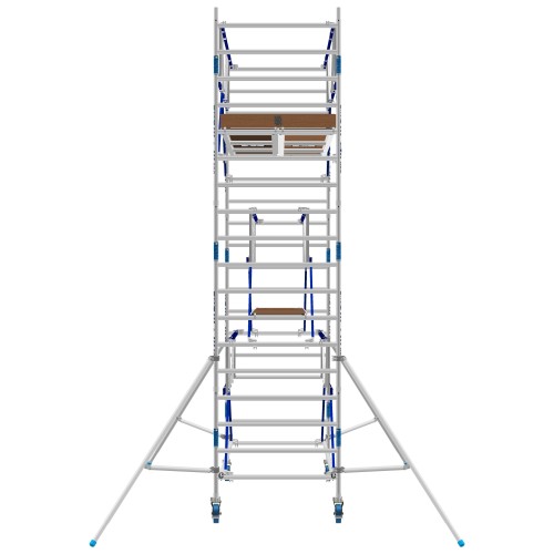 ASC Rollgerüst AGS Pro 250x135cm mit Holz-Plattformen und doppelseitigem Geländer 6,3m Arbeitshöhe