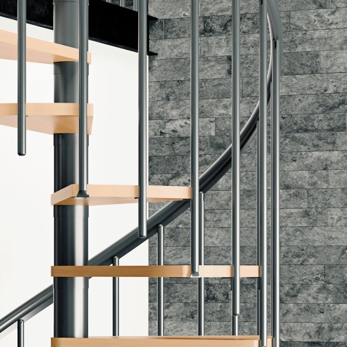 Dolle Spindeltreppe Montreal Buche/anthrazit 252-282cm Geschosshöhe Ø140cm