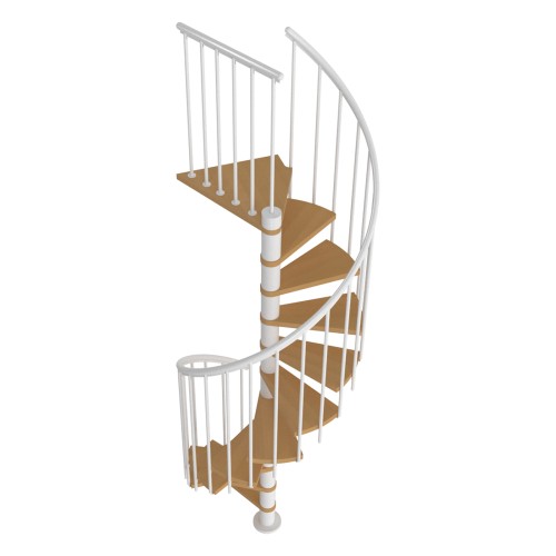 Dolle Spindeltreppe Montreal Buche/weiß 252-282cm Geschosshöhe Ø120cm