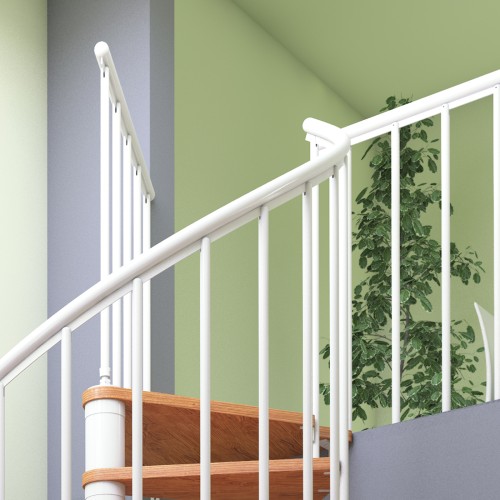 Dolle Spindeltreppe Montreal Eiche/weiß 252-282cm Geschosshöhe Ø140cm