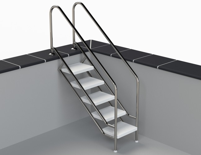 Eichenwald Pooltreppe Modell 08.1 Miami Maximale Beckentiefe 1999mm