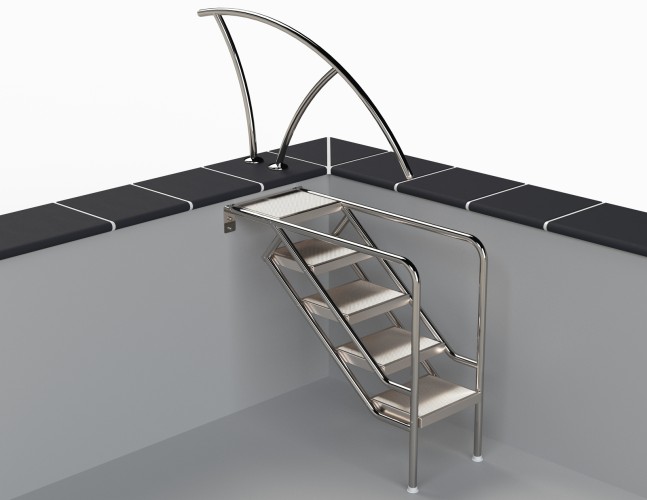 Eichenwald Pooltreppe Modell 08.3 Miami nur Unterteil max. Beckentiefe 1999mm