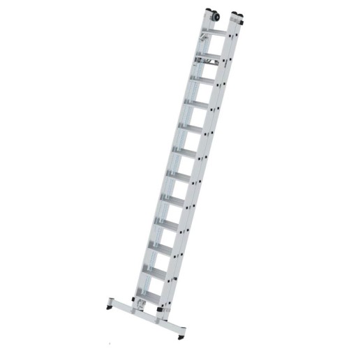 MUNK Stufen- Seilzugleiter mit Nivello-Traverse 2x12 Stufen