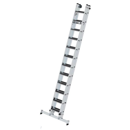 MUNK Stufen- Seilzugleiter mit Nivello-Traverse und clip-step R13 2x12 Stufen