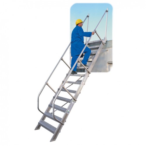 MUNK Treppe 60°  inkl. einen Handlauf, 1000mm Stufenbreite, 7 Stufen