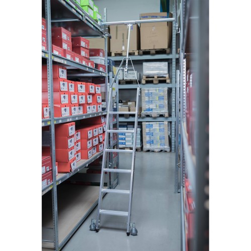 MUNK Aluminium-Regalleiter für Doppelregal drehbar
