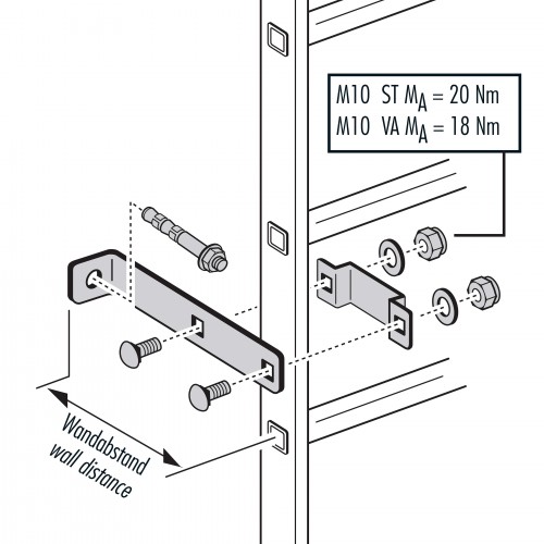 Hailo Wandhalter für Steigleitern Typ STO 40x20mm Holm Stahl verzinkt 300-430mm verstellbar