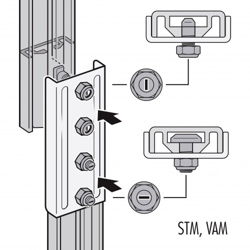 Hailo Verbinder für Rückenschutz-Senkrechtstäbe Typ STM Stahl verzinkt