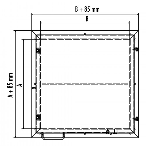 Hailo Schachtabdeckung HS9 Aluminium begehbar, tagwasserdicht mit Schwenkverschluss 1200x1200mm