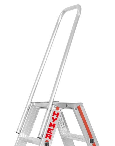 Hymer Stufenstehleiter mit Haltebügel 2x4 Stufen