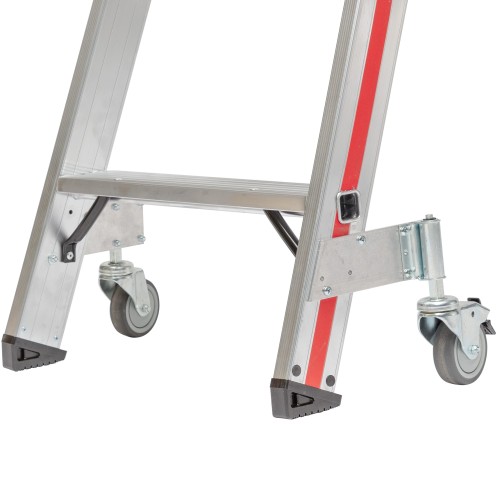 Hymer Stufenstehleiter mit Rollen zweiseitig begehbar