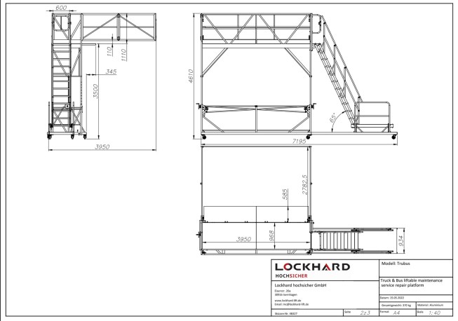 Lockhard Trubus multifunktionale Wartungsplattform für diverse Busse, Züge und LKWs