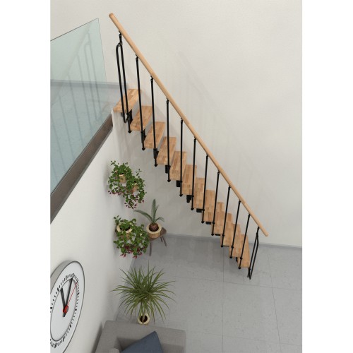 Minka Mittelholmtreppe Joker 35 - 304cm Geschosshöhe Buche Schwarz