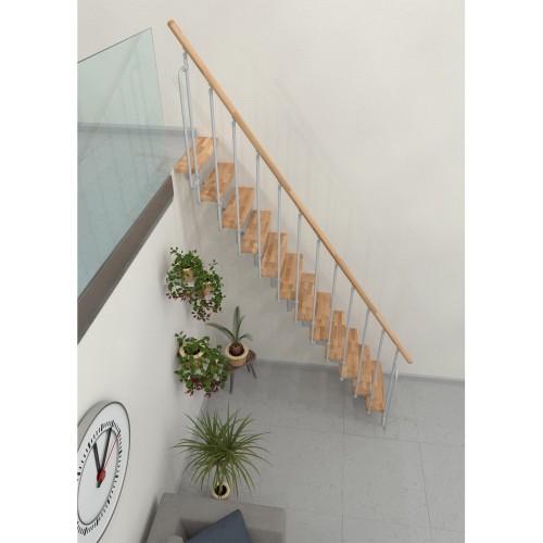 Minka Mittelholmtreppe Joker 35 - 304cm Geschosshöhe Buche Weiß