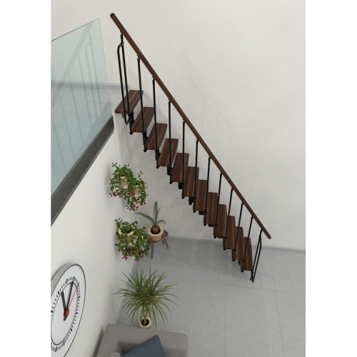 Minka Mittelholmtreppe Joker 35 - 304cm Geschosshöhe Walnuss Schwarz