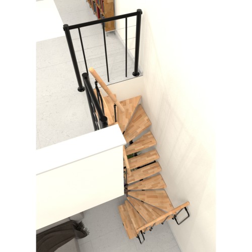 Minka Mittelholmtreppe Joker Turn 180° 35 - 304cm Geschosshöhe Buche Schwarz