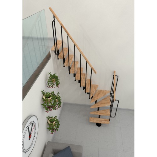 Minka Mittelholmtreppe Joker Turn 35 - 304cm Geschosshöhe Buche Schwarz