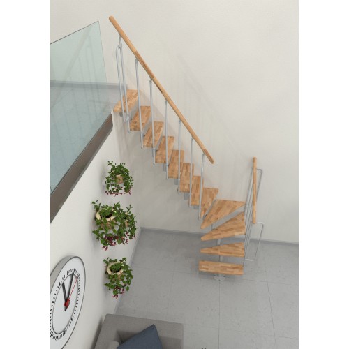 Minka Mittelholmtreppe Joker Turn 35 - 304cm Geschosshöhe Buche Weiß