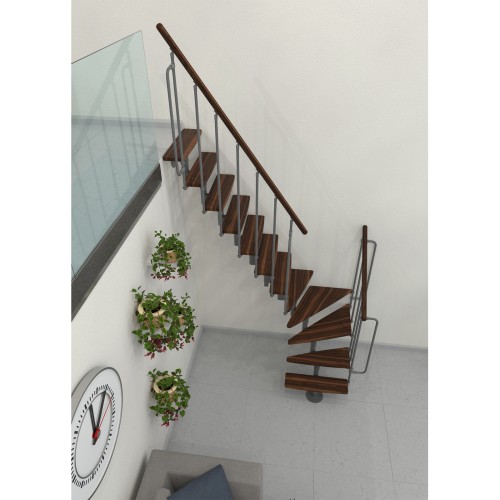 Minka Mittelholmtreppe Joker Turn 35 - 304cm Geschosshöhe Walnuss Grau