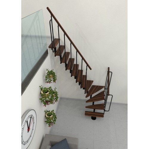 Minka Mittelholmtreppe Joker Turn 35 - 304cm Geschosshöhe Walnuss Schwarz