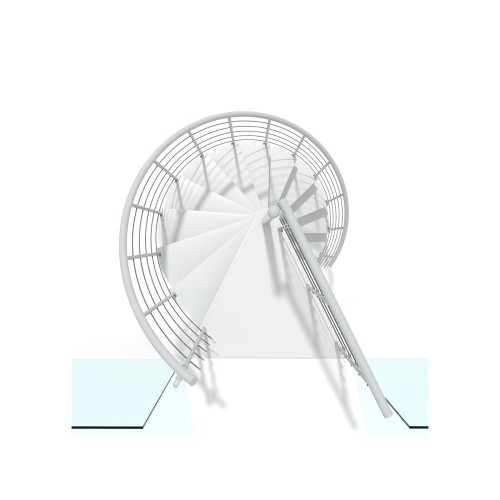 Minka Spindeltreppe Milano 42 - 300,3cm Geschosshöhe Weiß 120cm Durchmesser