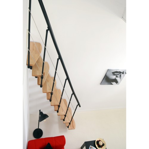 Minka Mittelholmtreppe Nizza 35 - 293,8cm Geschosshöhe Buche Schwarz