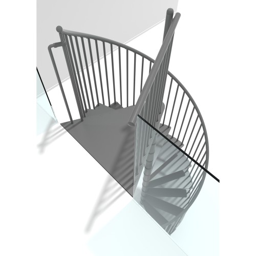 Minka Spindeltreppe Portofino 42 - 300,3cm Geschosshöhe Grau 160cm Durchmesser