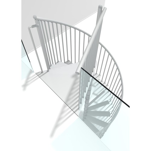Minka Spindeltreppe Portofino 42 - 300,3cm Geschosshöhe Weiß 160cm Durchmesser