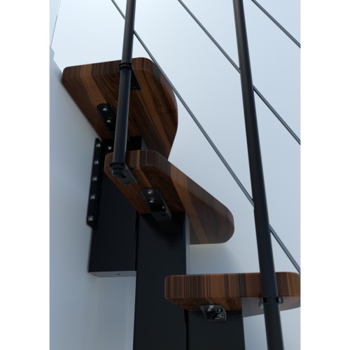 Minka Mittelholmtreppe Quatro 38 - 298cm Geschosshöhe Walnuss Schwarz