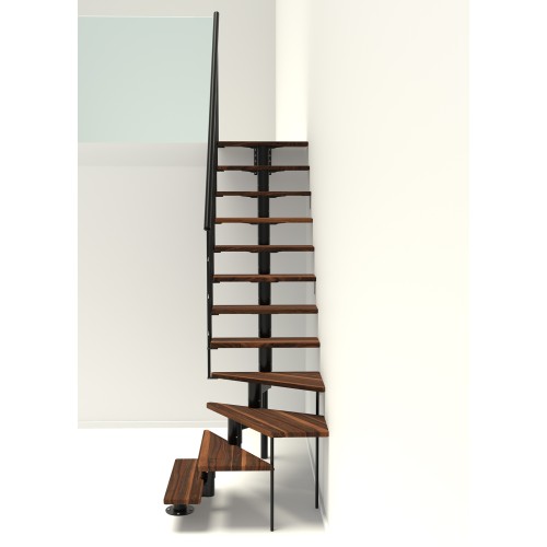 Minka Mittelholmtreppe Comfort Top Turn 37 - 312cm Geschosshöhe Walnuss Schwarz