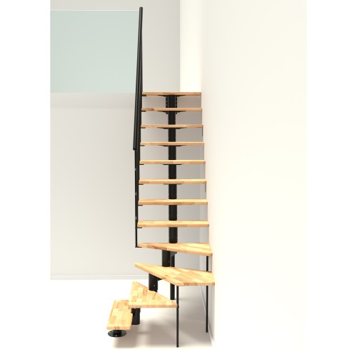 Minka Mittelholmtreppe Comfort Top Turn 37 - 312cm Geschosshöhe Buche Schwarz