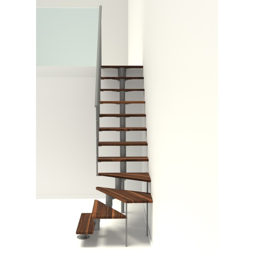 Minka Mittelholmtreppe Comfort Top Turn 37 - 312cm Geschosshöhe Walnuss Grau