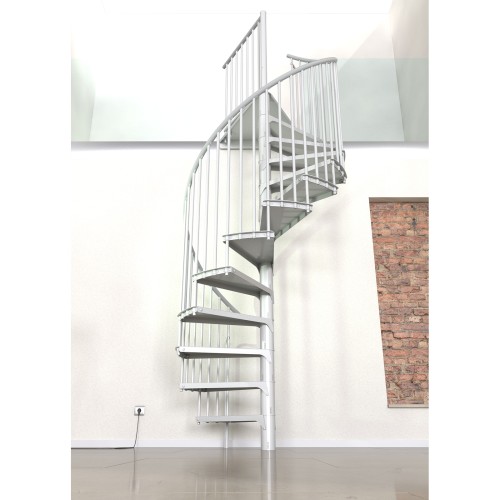 Minka Spindeltreppe Rondo Smart 37 - 305,5cm Geschosshöhe Weiß 120cm Durchmesser