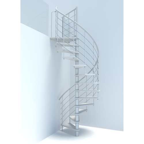 Minka Spindeltreppe Venezia Smart 38 - 305,5cm Geschosshöhe Weiß Weiß 120cm Durchmesser