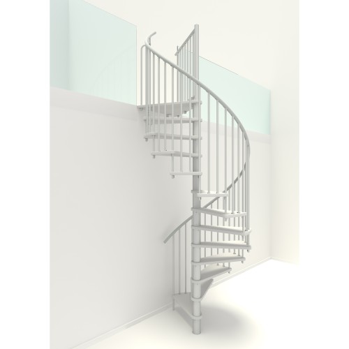 Minka Spindeltreppe Spiral Smart 38 - 305,5cm Geschosshöhe Weiß Weiß 140cm Durchmesser