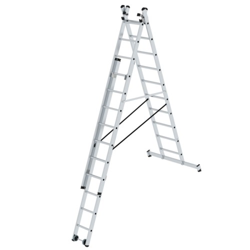 MUNK Mehrzweckleiter mit Nivello® Traverse 3x10 Sprossen