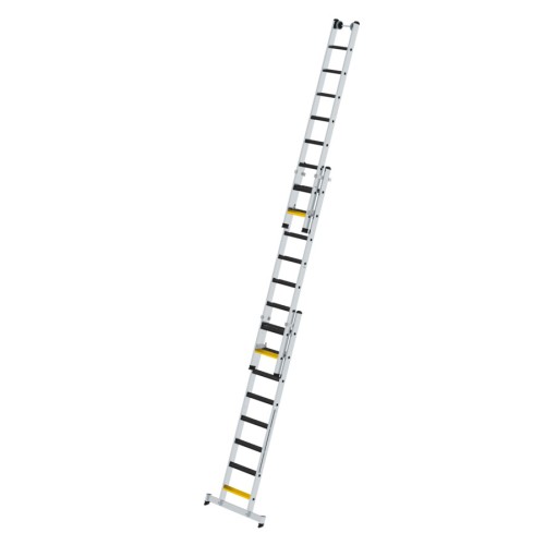 MUNK Stufen- Mehrzweckleiter mit Wandlaufrollen, clipstep R13 und Nivello® Traverse 3x8 Stufen