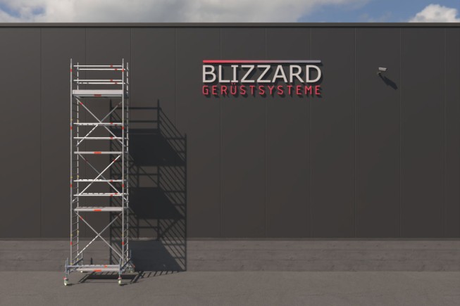 ROLLE Fahrbare Arbeitsbühne Rollgerüst Blizzard Gerüstsysteme 1,80x0,75m Typ 4603 AH 8,76m