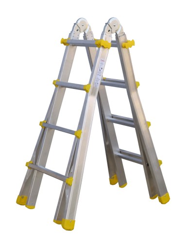Siedra Teleskopleiter 984 mit stabilem Stahlbügelgelenk 4x3 Sprossen