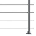 Dolle Brüstungsgeländer zur Bodenmontage Aluminium natur mitlaufende Edelstahlstäbe, Pfosten, Handlauf rund-small
