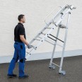 MUNK Aluminium-Stehleiter mit Rollen und Griff 4 Stufen-small