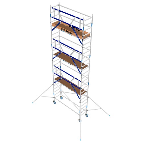 ASC Rollgerüst AGS Pro 250x75cm mit Carbon-Plattformen und einseitigem Geländer 8,3m Arbeitshöhe